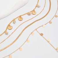 Thumbnail for Chic 4pcs Conch Shell Sequin Tassel Herringbone Chain Y Necklace Set - ArtGalleryZen