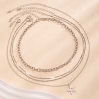 Thumbnail for Chic 4pcs Hollow Star Pendant Cable Chain Necklace Set - ArtGalleryZen