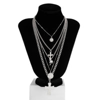 Thumbnail for Chic 5pcs Cross Round Disk Coconut Tree Pendant Necklace Set - ArtGalleryZen