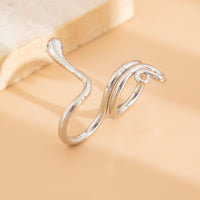 Thumbnail for Chic Abstract Flow Waterdrop Double Finger Ring - ArtGalleryZen