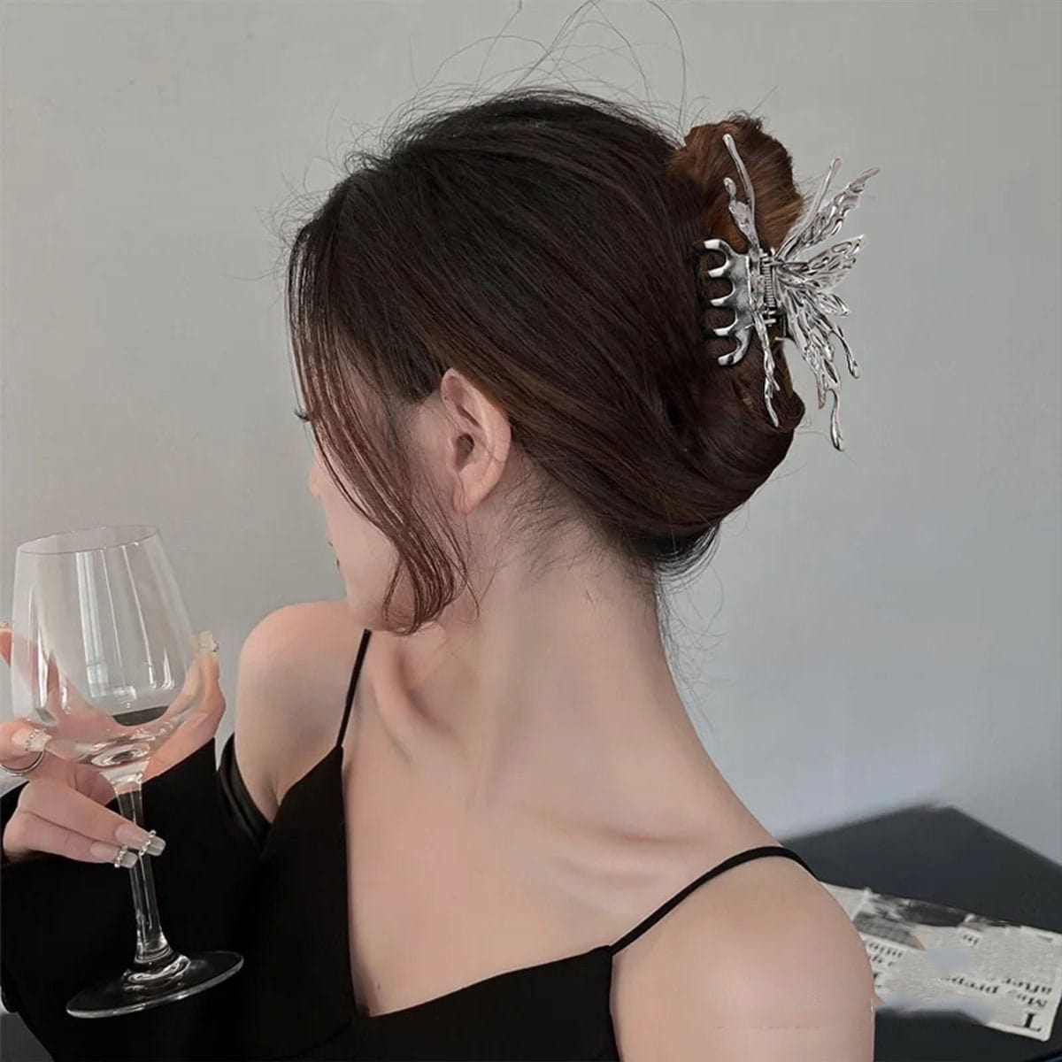 Chic Abstract Hollow Butterfly Chignon Claw Clip Hair Clip - ArtGalleryZen