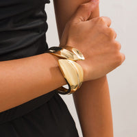 Thumbnail for Chic Abstract Leaf Wide Cuff Bangle Bracelet - ArtGalleryZen