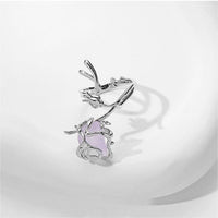 Thumbnail for Chic Adjustable Purple Raw Crystal Rose Ring - ArtGalleryZen