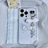 Thumbnail for Chic Angel Wing Star Sequin iPhone Case With Charm - ArtGalleryZen