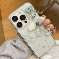 Thumbnail for Chic Angel Wing Star Sequin iPhone Case With Charm - ArtGalleryZen