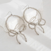 Thumbnail for Chic Beaded Bowknot Dangle Hoop Earrings - ArtGalleryZen