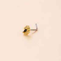 Thumbnail for Chic Black CZ Inlaid Stainless Steel Antique Heart Star Nose Piercing Nose Stud - ArtGalleryZen