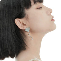 Thumbnail for Chic Blue Iceberg Natural Stone Inlaid Asymmetric Earrings - ArtGalleryZen