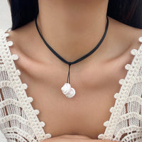 Thumbnail for Chic Boho Shell Pendant Wax Cord String Necklace - ArtGalleryZen