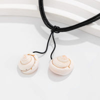 Thumbnail for Chic Boho Shell Pendant Wax Cord String Necklace - ArtGalleryZen