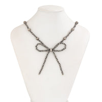 Thumbnail for Chic Bowknot Beaded Chain Necklace - ArtGalleryZen