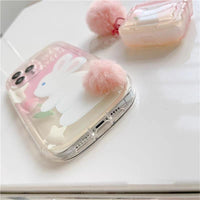 Thumbnail for Chic Bunny Panda Plush Tail Silicone iPhone Case - ArtGalleryZen