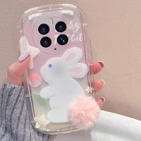 Thumbnail for Chic Bunny Panda Plush Tail Silicone iPhone Case - ArtGalleryZen