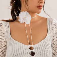 Thumbnail for Chic Butterfly Orchid Flower Wax Cord String Necklace - ArtGalleryZen