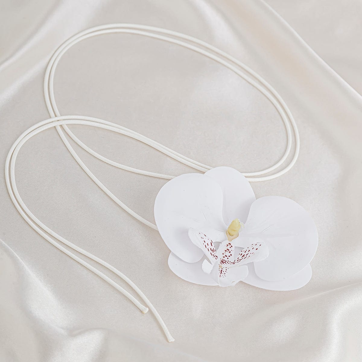 Chic Butterfly Orchid Flower Wax Cord String Necklace - ArtGalleryZen