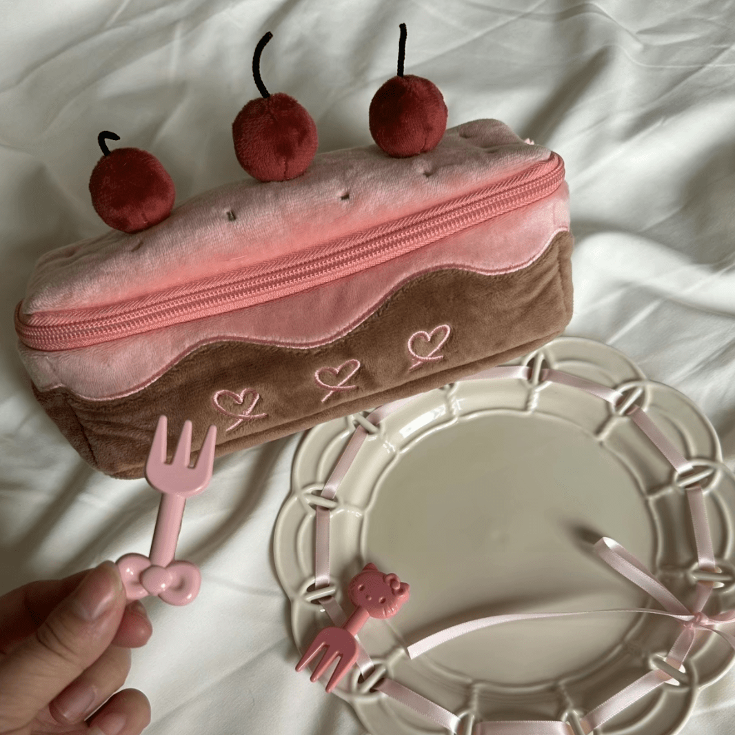 Chic Cherry Chocolate Cake Pencil Case - ArtGalleryZen