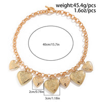 Thumbnail for Chic Chunky Flower Relief Heart Tassel Necklace Bracelet - ArtGalleryZen