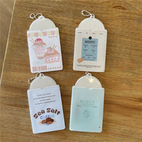 Thumbnail for Chic Coffee Waffle Strawberry Kpop Keychain Photocard Holder - ArtGalleryZen