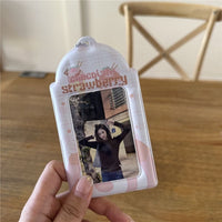 Thumbnail for Chic Coffee Waffle Strawberry Kpop Keychain Photocard Holder - ArtGalleryZen