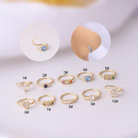 Thumbnail for Chic Colorful CZ Inlaid Nose Piercing Nose Hoop - ArtGalleryZen