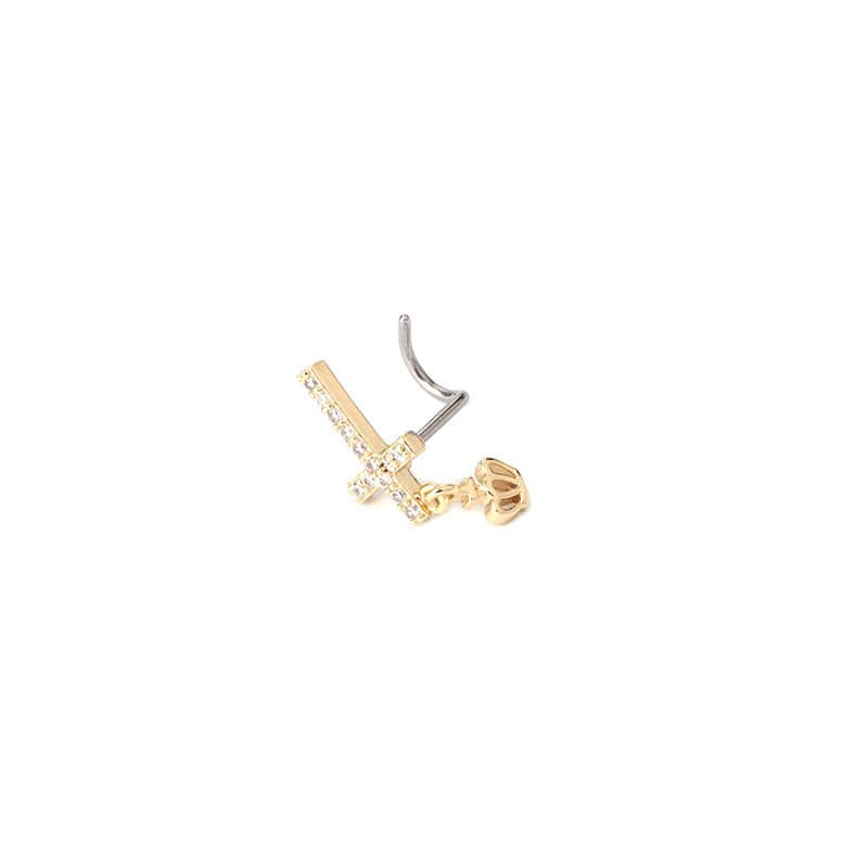 Chic Colorful CZ Inlaid Titanium Nose Piercing Nose Stud - ArtGalleryZen