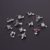 Thumbnail for Chic Colorful CZ Inlaid Titanium Nose Piercing Nose Stud - ArtGalleryZen