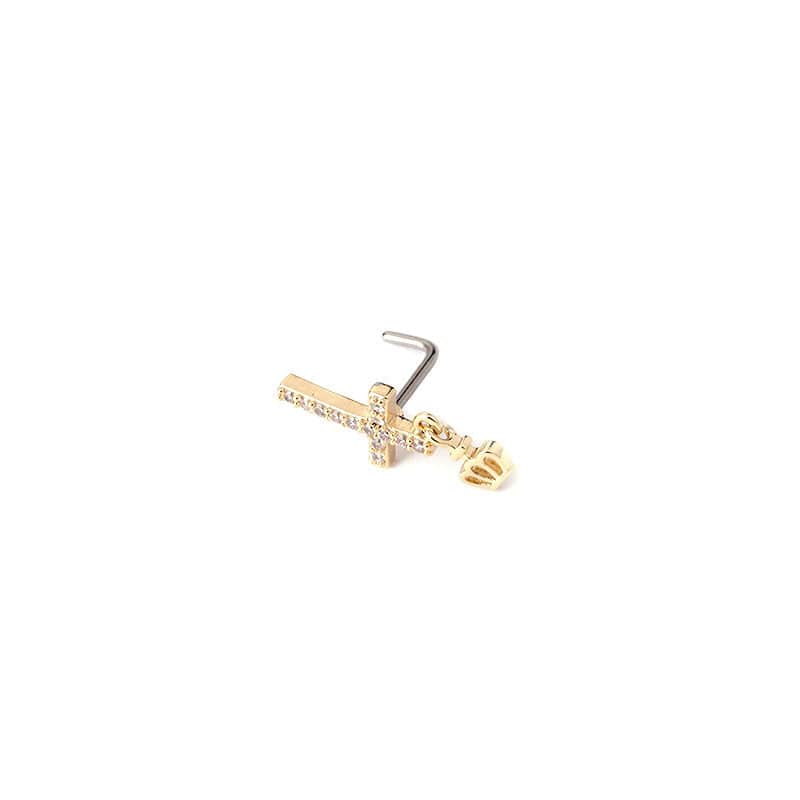 Chic Colorful CZ Inlaid Titanium Nose Piercing Nose Stud - ArtGalleryZen