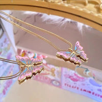 Thumbnail for Chic Colorful Enamel Butterfly Necklace - ArtGalleryZen