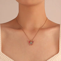 Thumbnail for Chic Colorful Enamel Butterfly Necklace - ArtGalleryZen