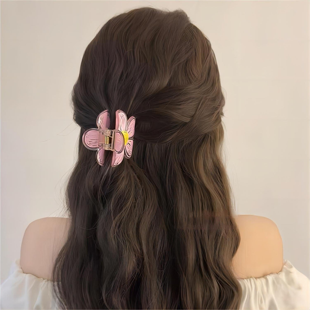Chic Colorful Hand-drawn Painting Flower Hair Claw Clip - ArtGalleryZen