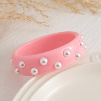 Thumbnail for Chic Colorful Pearl Resin Bangle Bracelet - ArtGalleryZen
