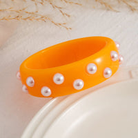 Thumbnail for Chic Colorful Pearl Resin Bangle Bracelet - ArtGalleryZen