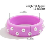 Thumbnail for Chic Colorful Pearl Resin Bangle Bracelet - ArtGalleryZen