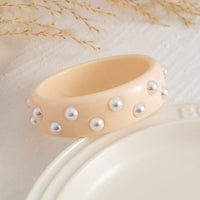 Thumbnail for Chic Colorful Pearl Resin Bangle Bracelet - ArtGalleryZen