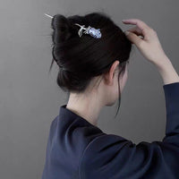 Thumbnail for Chic Colorful Rose Chignon Hair Fork Hair Pin - ArtGalleryZen