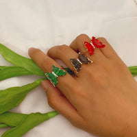 Thumbnail for Chic Colorful Zirconia Butterfly Ring - ArtGalleryZen
