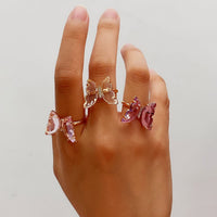 Thumbnail for Chic Colorful Zirconia Butterfly Ring - ArtGalleryZen