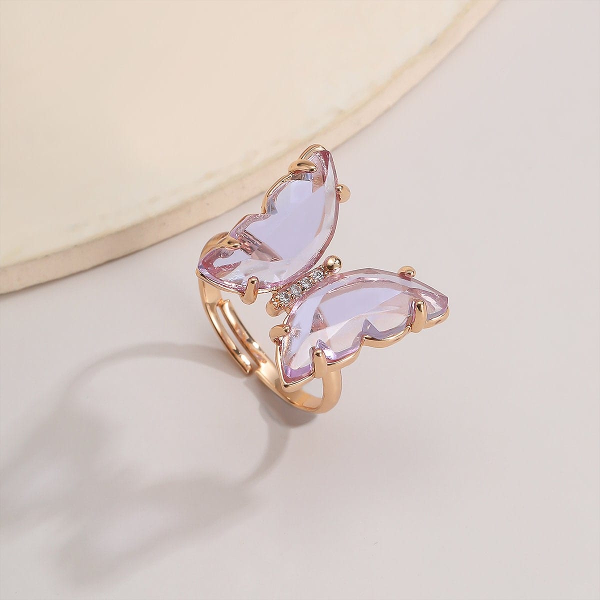 Chic Colorful Zirconia Butterfly Ring - ArtGalleryZen