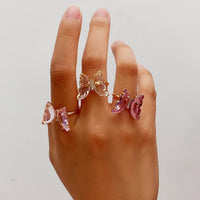 Thumbnail for Chic Colorful Zirconia Butterfly Ring - ArtGalleryZen