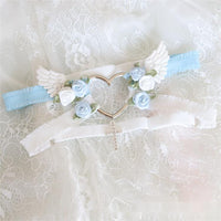 Thumbnail for Chic Cross Angel Wings Heart Rosebud Elastic Thigh Leg Garter Belts - ArtGalleryZen