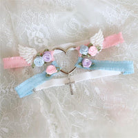Thumbnail for Chic Cross Angel Wings Heart Rosebud Elastic Thigh Leg Garter Belts - ArtGalleryZen