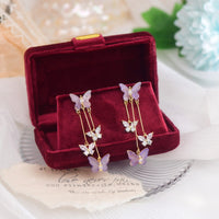Thumbnail for Chic Crystal Butterfly Dangle Earrings - ArtGalleryZen