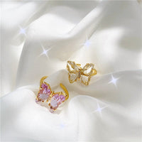 Thumbnail for Chic Crystal Butterfly Ring - ArtGalleryZen