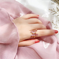 Thumbnail for Chic Crystal Butterfly Ring - ArtGalleryZen