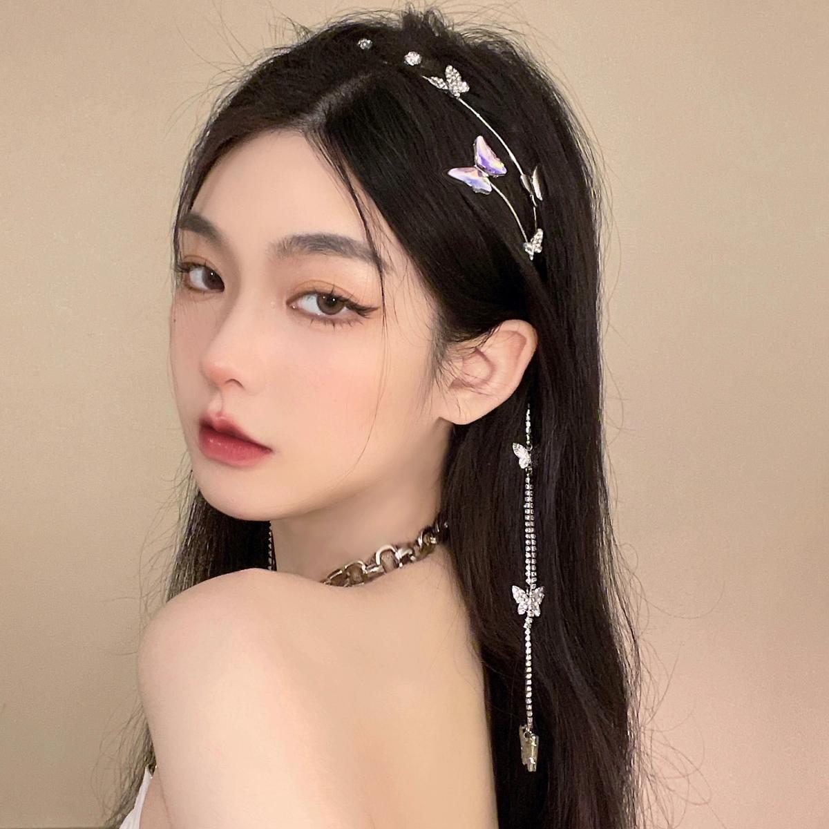 Chic Crystal Butterfly Tassel Hair Band - ArtGalleryZen