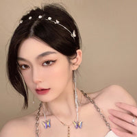 Thumbnail for Chic Crystal Butterfly Tassel Hair Band - ArtGalleryZen