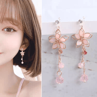 Thumbnail for Chic Crystal Cherry Blossom Dangle Earrings - ArtGalleryZen