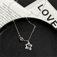Thumbnail for Chic Crystal Inlaid Star Charm Necklace - ArtGalleryZen