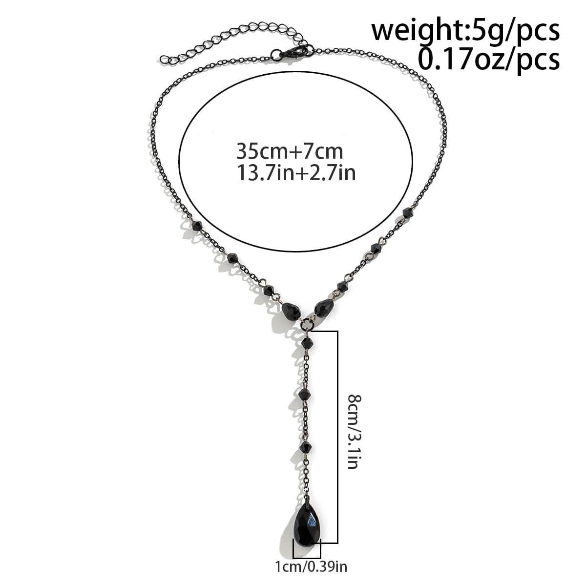 Chic Crystal Pendant Y Necklace - ArtGalleryZen