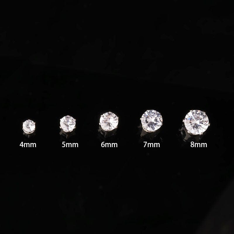 Chic Cubic Zirconia Helix Non Piercing Magnetic Stud Earring - ArtGalleryZen